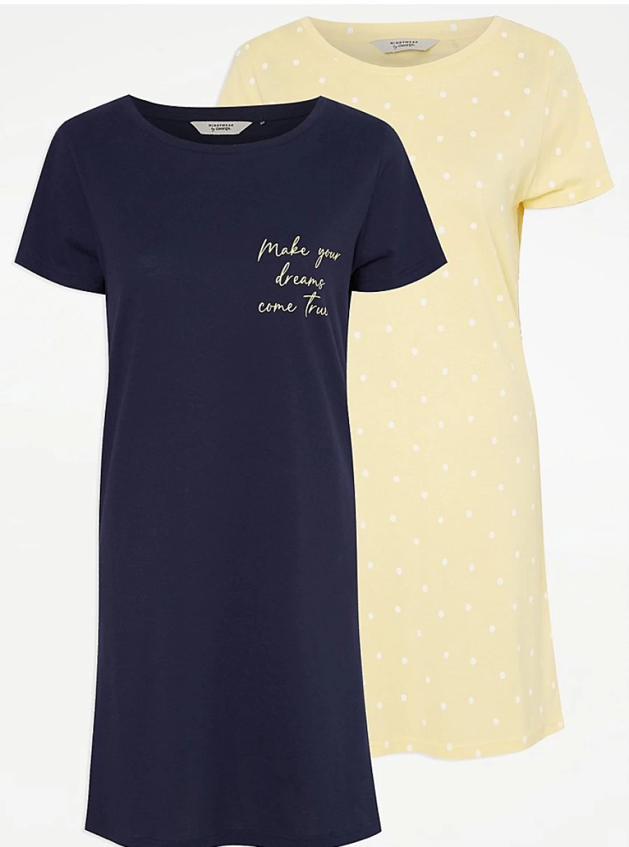 "George at Asda Spotty Nightdresses 2 Pack | Women's Lingerie Pajama Set Review"