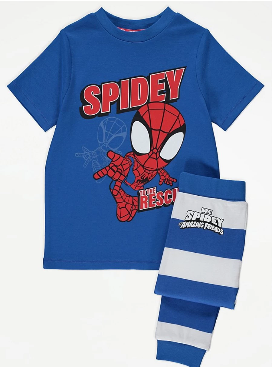 "George at Asda Boys' Marvel Spidey and Friends Blue Stripe Pyjamas – Kids Spider-Man Pajamas Review"