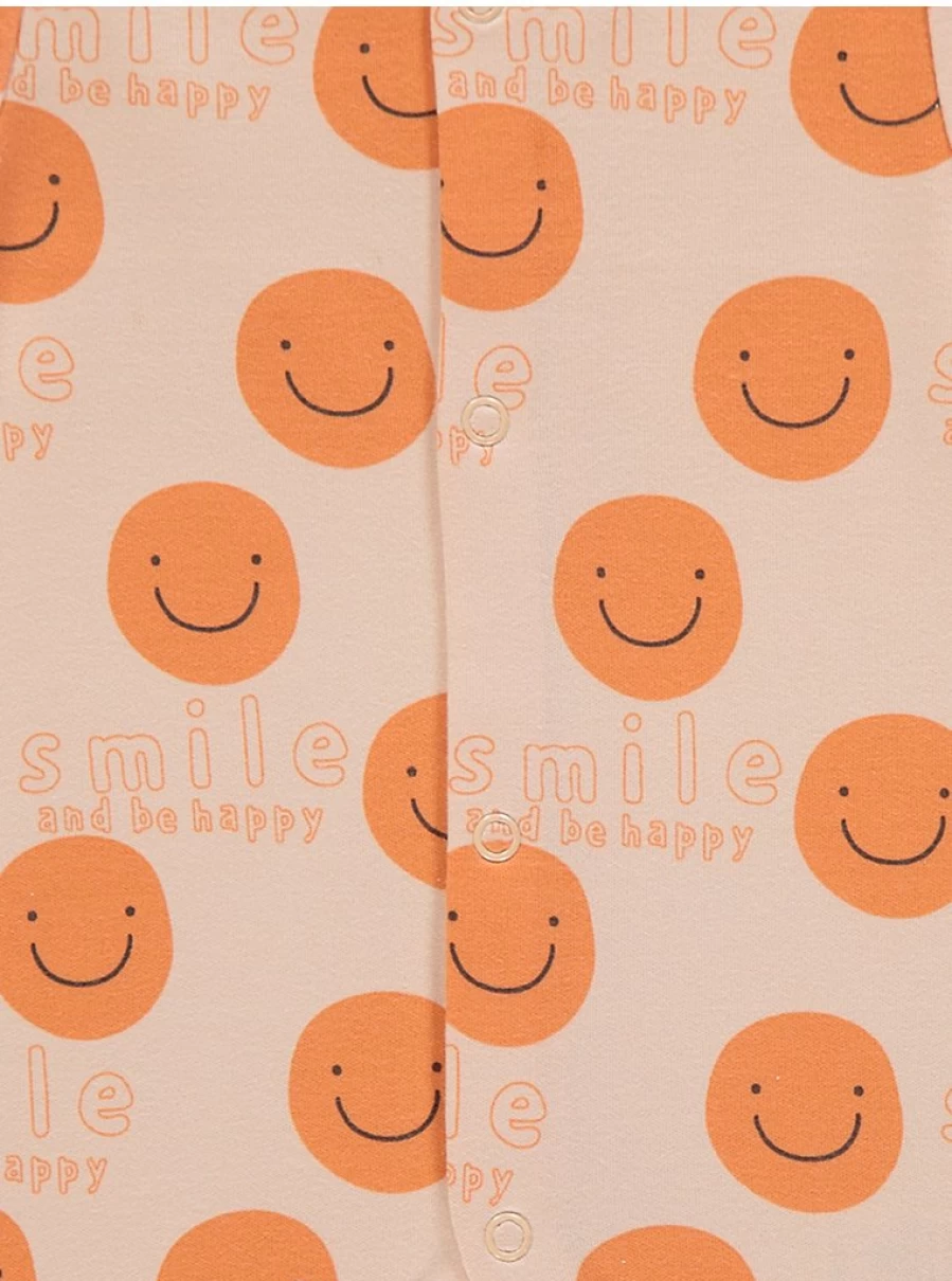 "George at Asda Baby Smiley Face Long Sleeve Sleepsuits 3-Pack – Soft & Comfortable Pajama Set"