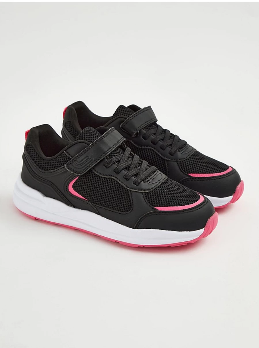 "George at Asda Kids' Black Mesh Single Strap Trainers – Comfortable & Lightweight Sneakers"