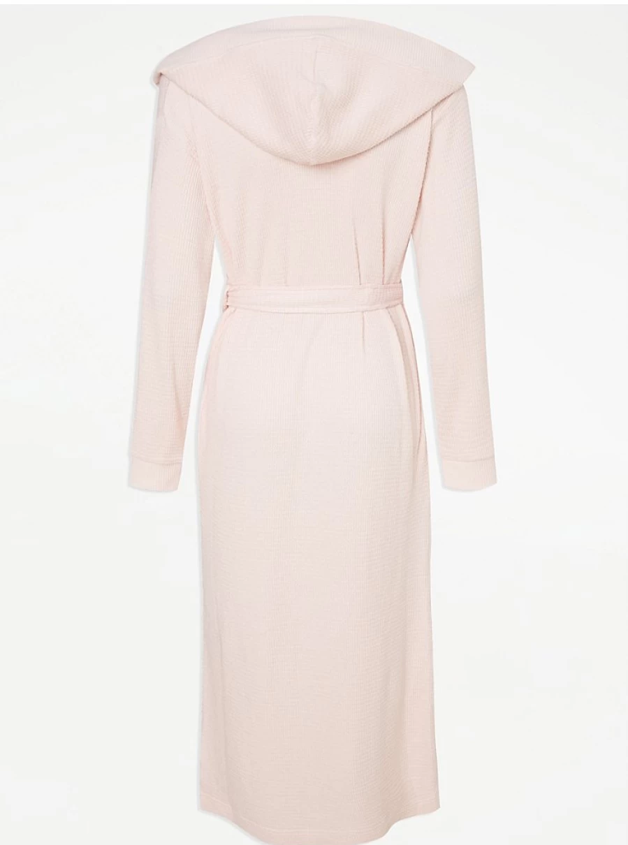 "George at Asda Pink Waffle Brushed Dressing Gown - Soft Snit Lingerie Robe Review"