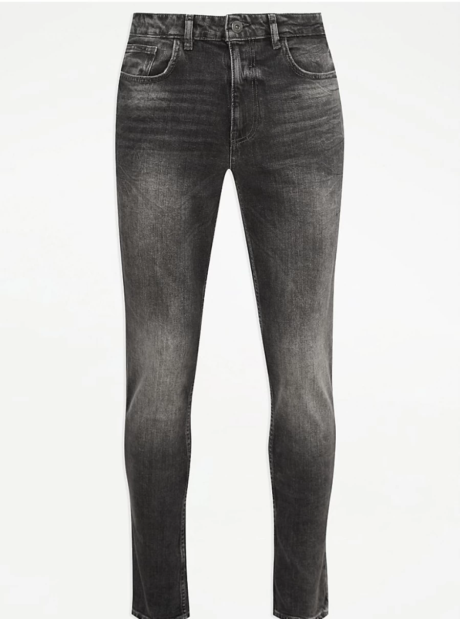 Men's Slim Fit Dark Grey Stretch Jeans | George at Asda