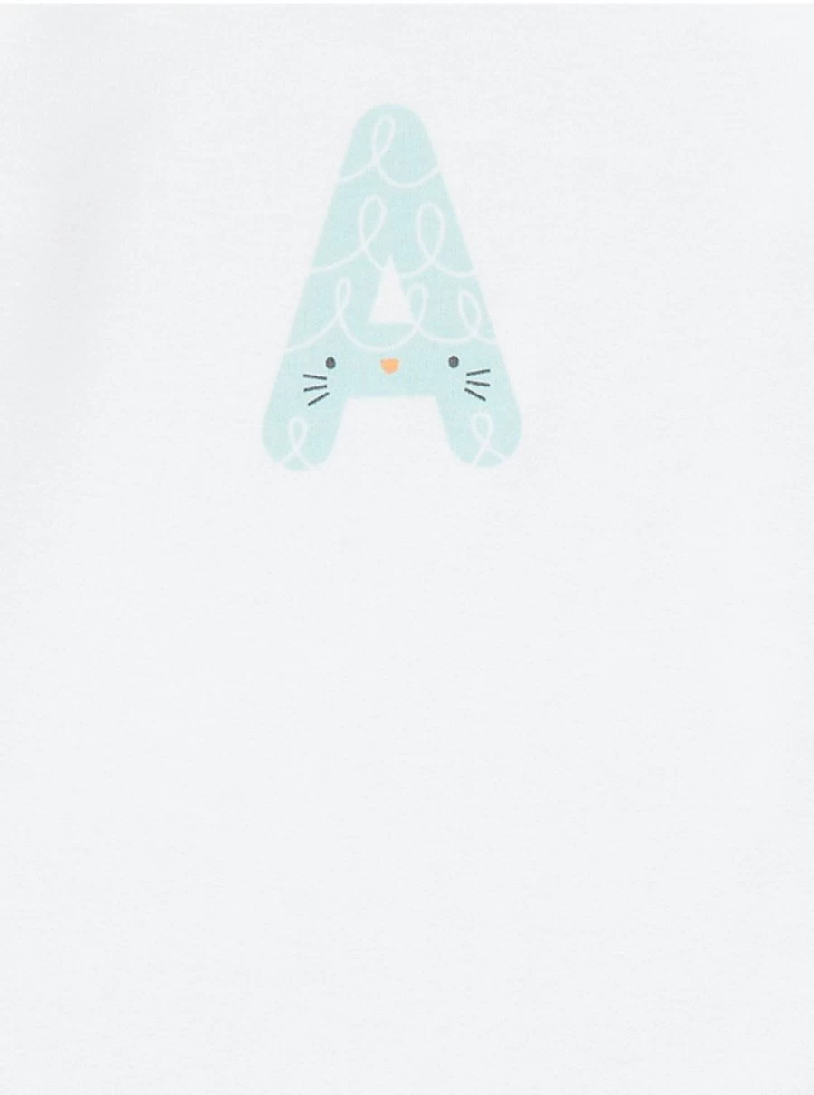 "George at Asda Baby White Animal Letter A Sleepsuit – Comfortable & Cute Sleepwear for Infants"