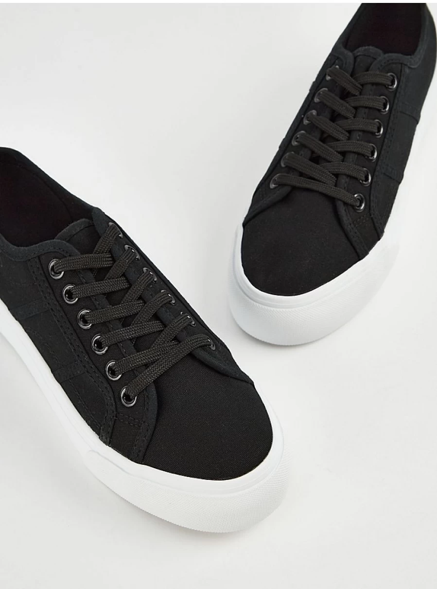 Women's Black Platform Cupsole Canvas Sneakers by George at Asda – Comfort & Style Reviews