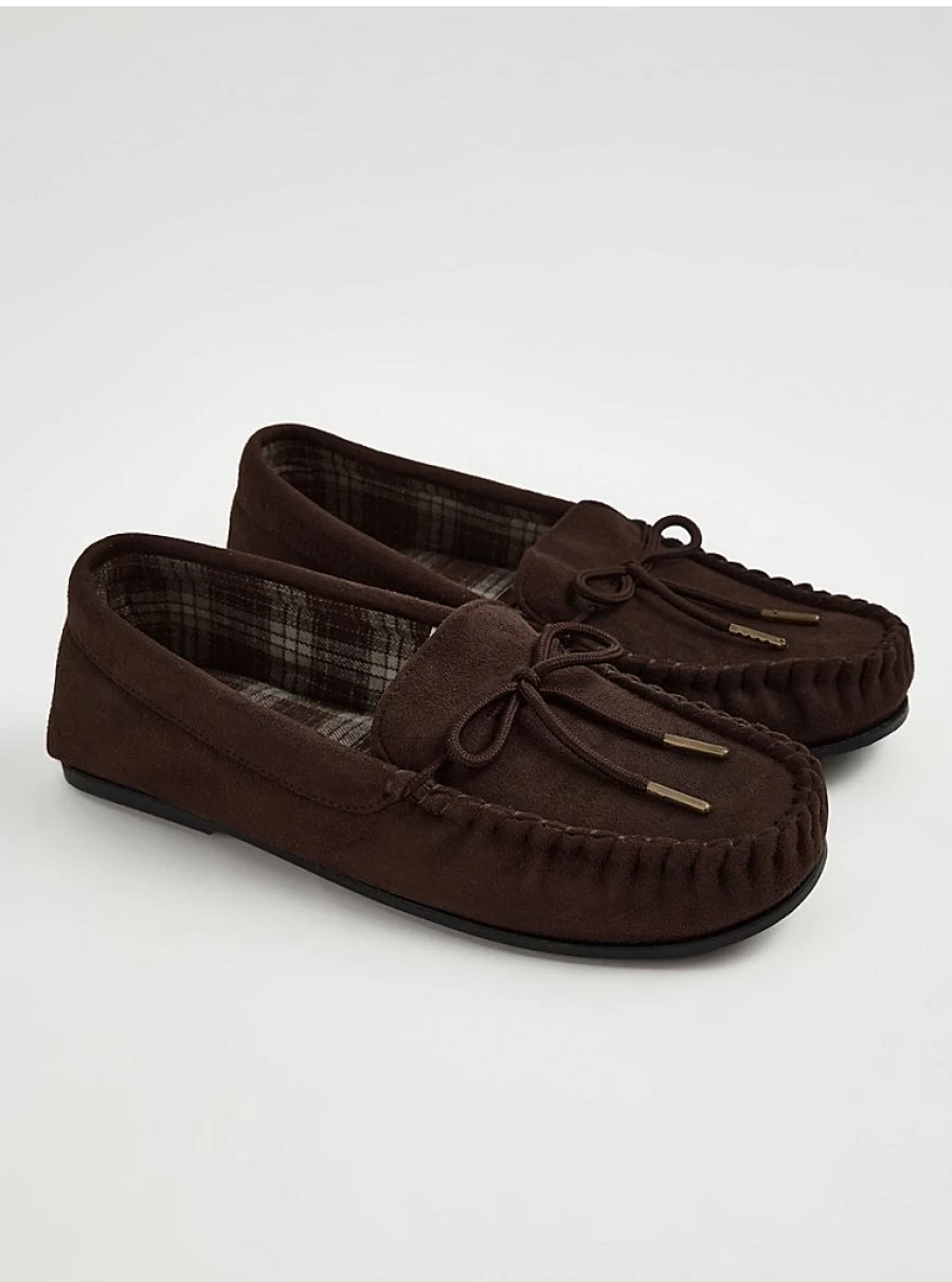 Men's Brown Moccasin Slippers by George at Asda | Comfort & Style Review