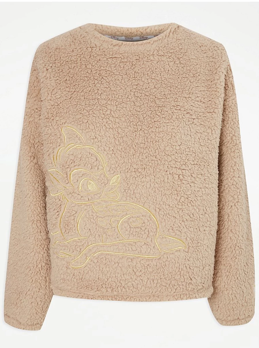 "George at Asda Disney Bambi Fleece Pyjamas – Warm & Comfortable Mocha Sleepwear"