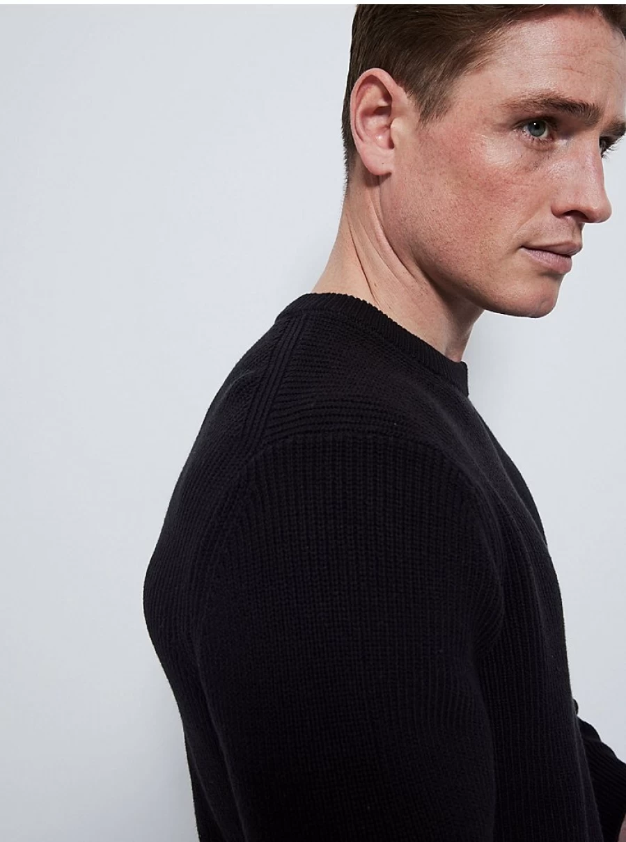 Men's Black Crew Neck Jumper | George at Asda | Comfortable & Stylish Knitwear