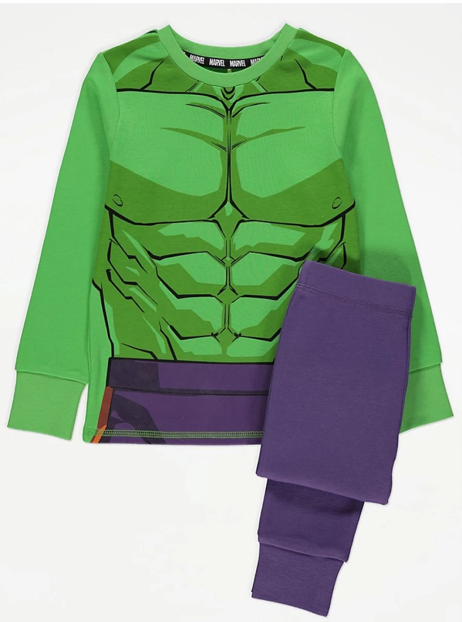 Boys Marvel The Hulk Long Sleeve Pyjamas | George at Asda Kids Sleepwear