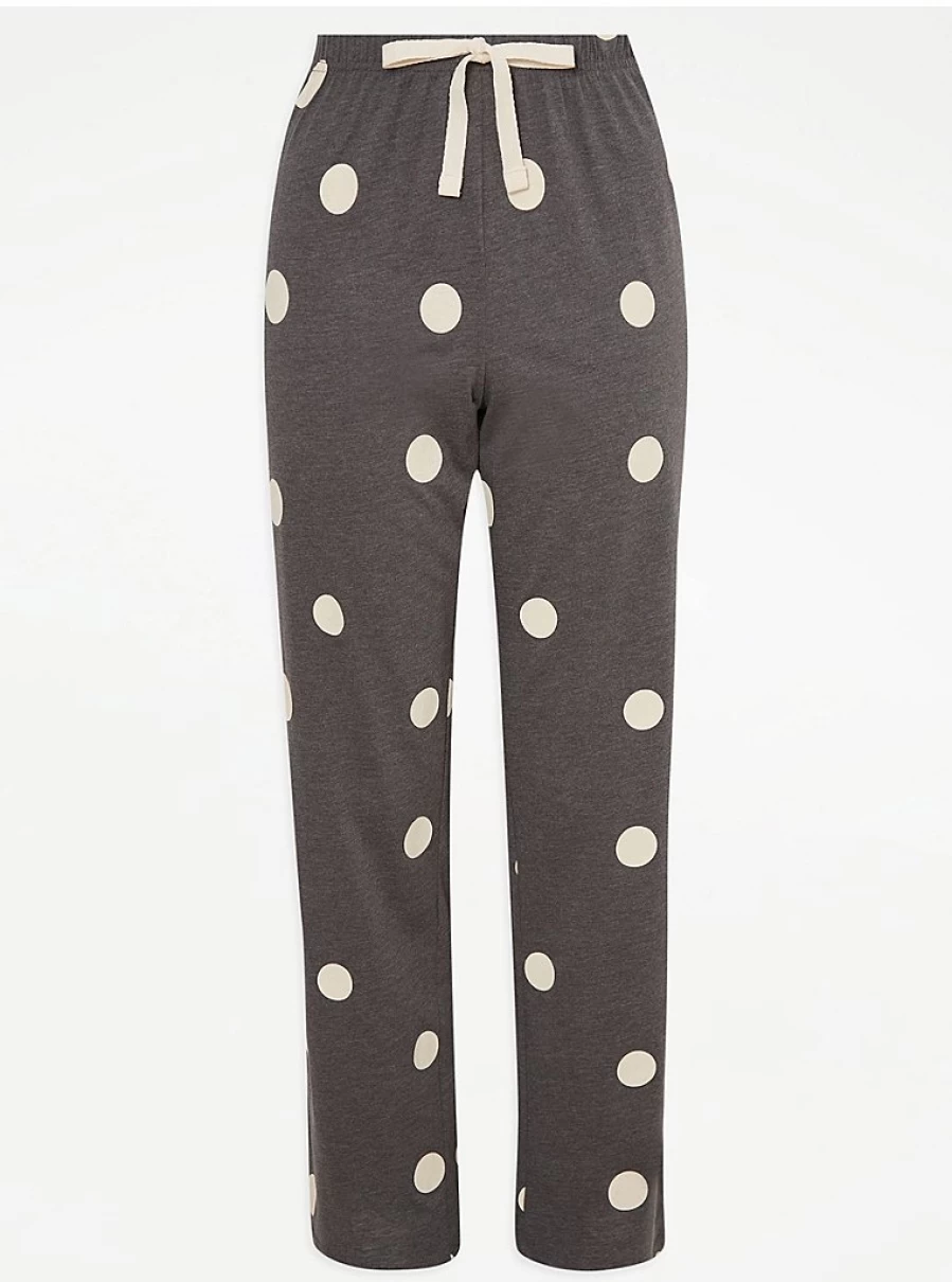 "George at Asda Grey Spot Pajama Bottoms for Women | Comfortable Sleepwear Lounge Pants"