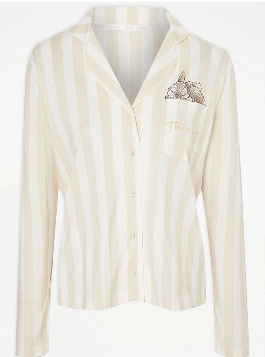 George at Asda Disney Bambi & Thumper Striped Pyjama Set - Comfortable Sleepwear for Women