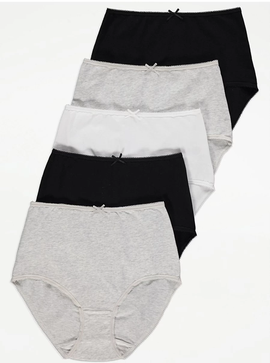 "George at Asda Women's Full Brief Knickers 5-Pack | Comfortable Cotton Underwear | Multipack Lingerie"