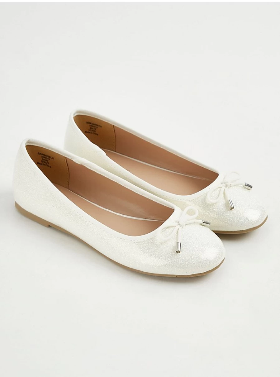 "George at Asda Kids White Glitter Bow Ballet Shoes – Reviews & Features"