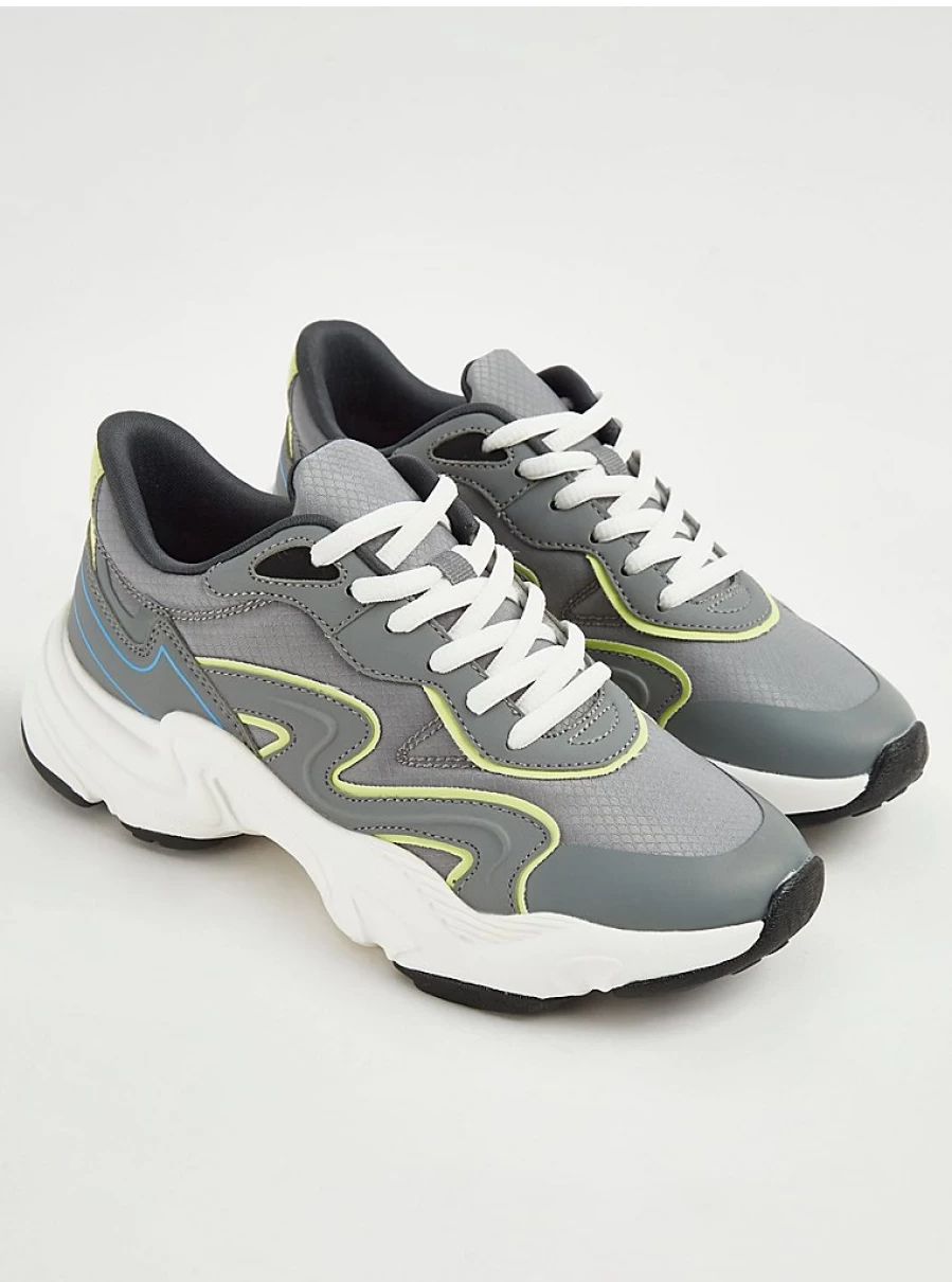 Boys' Grey Bright Trim Chunky Sporty Trainers | George at Asda Kids' Shoes Review