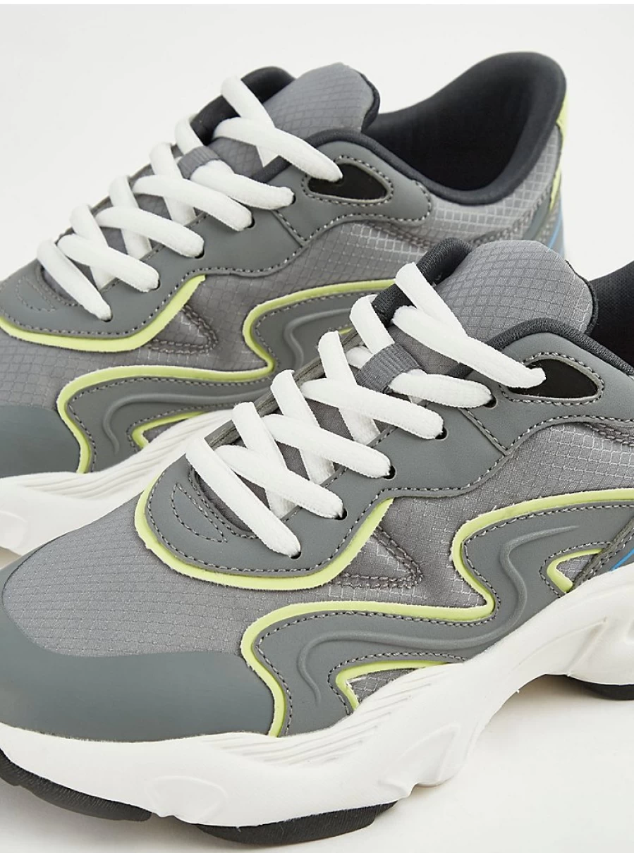 Boys' Grey Bright Trim Chunky Sporty Trainers | George at Asda Kids' Shoes Review