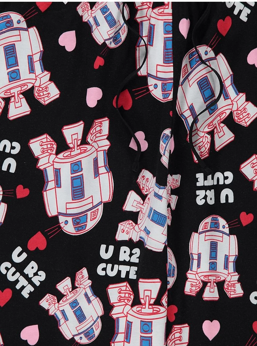 Men's Star Wars R2D2 Black Heart Print Lounge Shorts by George at Asda | Comfortable Casual Wear