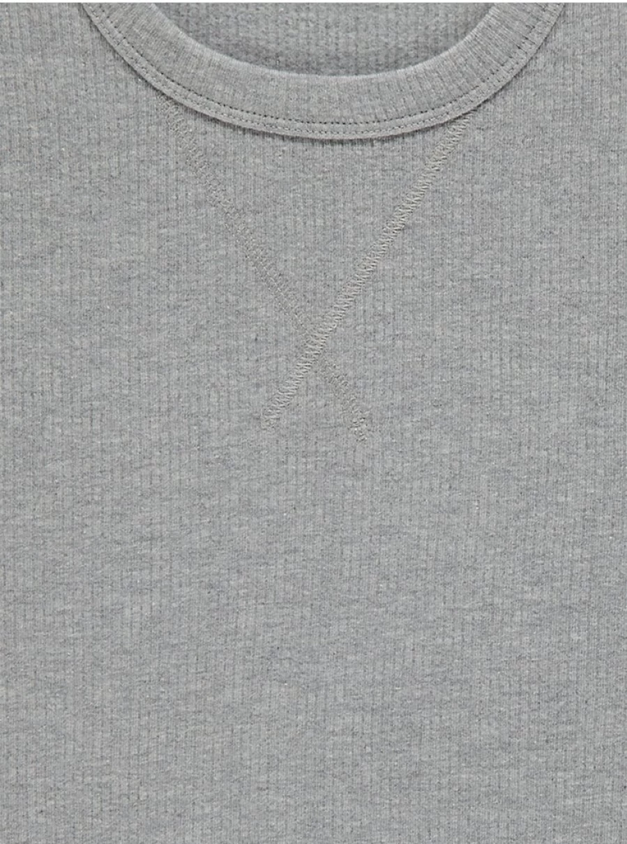 Men's Grey Ribbed Short Sleeve Thermal T-Shirt | George at Asda