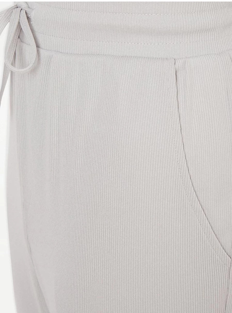 "George at Asda Light Grey Ribbed Soft Touch Pyjama Bottoms | Comfortable Lounge Pants"
