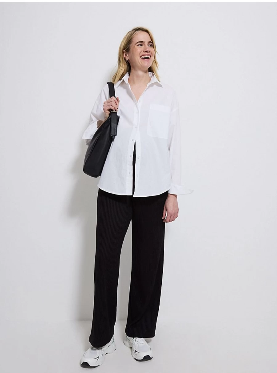 Baby Ribbed Wide Leg Trousers | Comfortable Maternity Pants | George at Asda