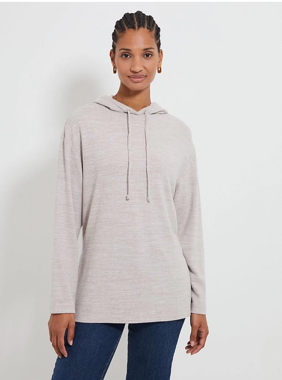 "George at Asda Soft Touch Neutral Hooded Pyjama Top | Comfortable Loungewear & Sleepwear"