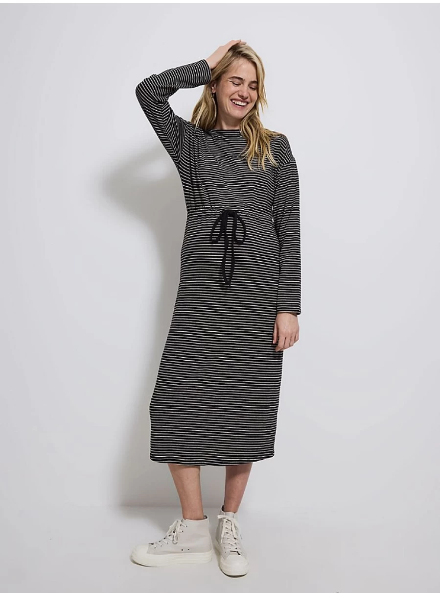 Baby Black Striped Tie Waist Midi Dress | George at Asda | Comfortable & Stylish Infant Wear